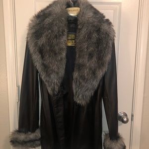 Leather and Faux Fur Coat